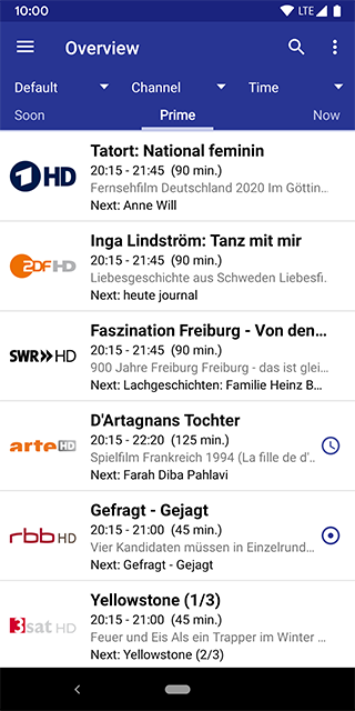 Prime Time Übersicht